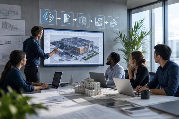 Architects Collaborating with AI and BIM Technology