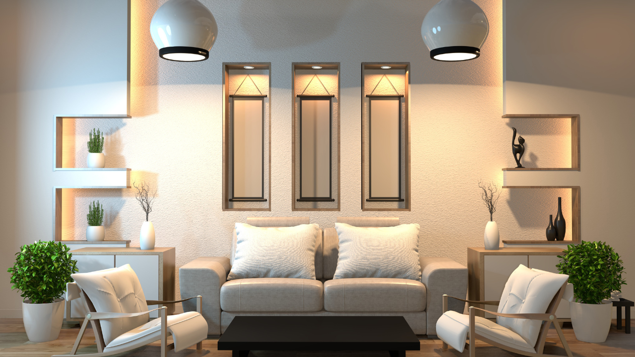 interior design of a living room with a couch and